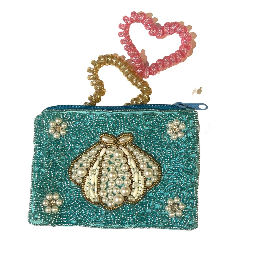Beaded show Little mermaid zipper purse